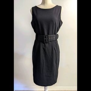Calvin Klein Belted Black Dress Size 8